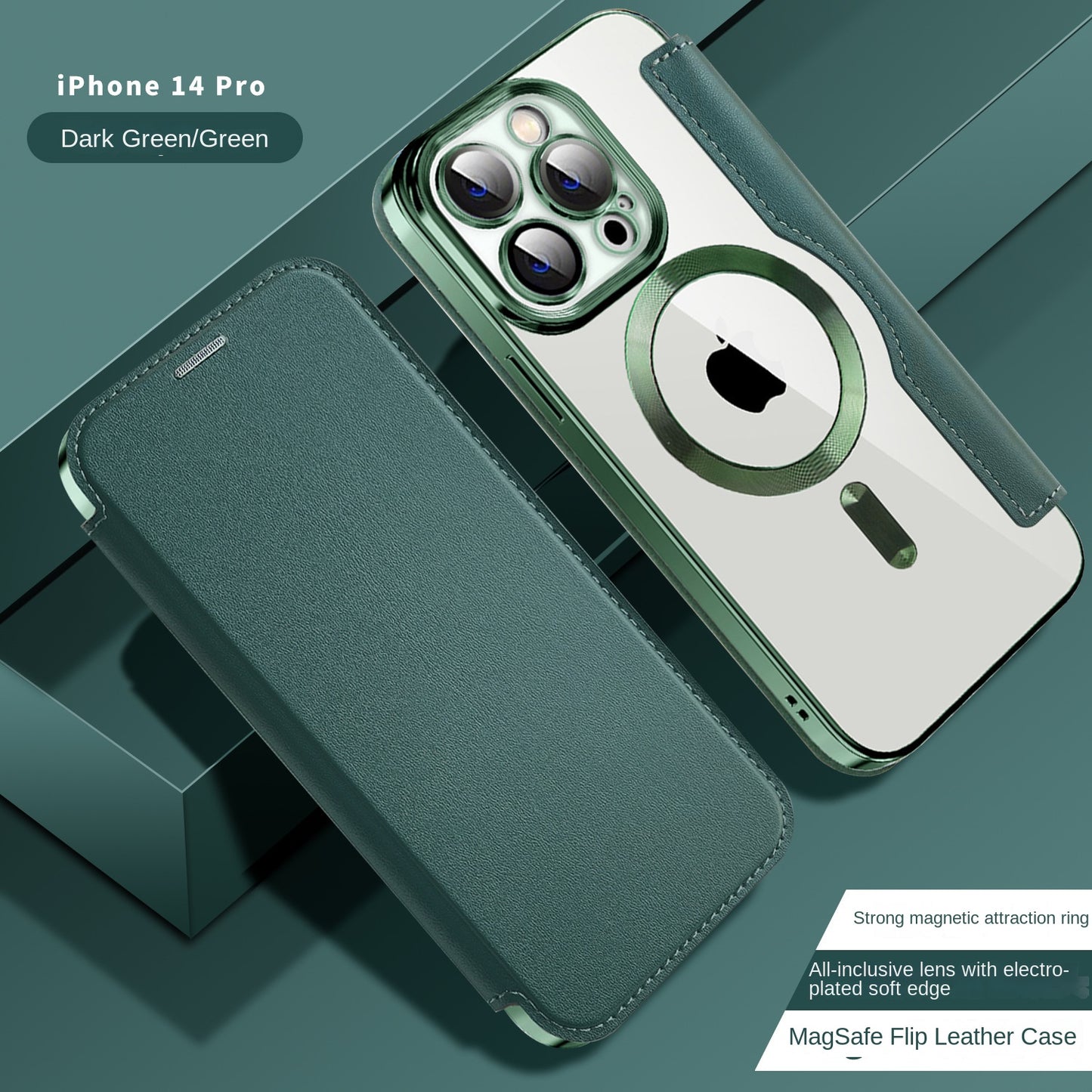 Suitable for iPhone 16 gold shield electroplated magnetic flip cover leather case Apple 15 all inclusive lens 14 protective case