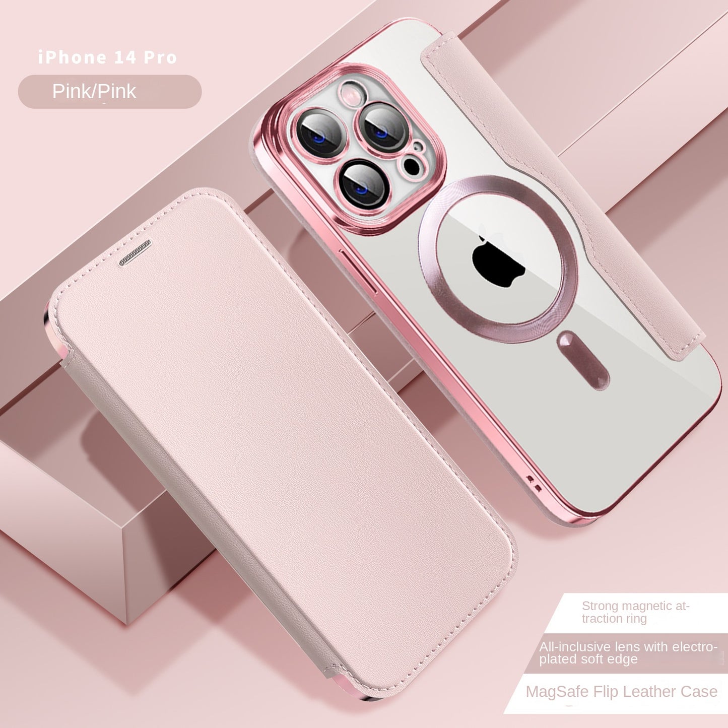 Suitable for iPhone 16 gold shield electroplated magnetic flip cover leather case Apple 15 all inclusive lens 14 protective case