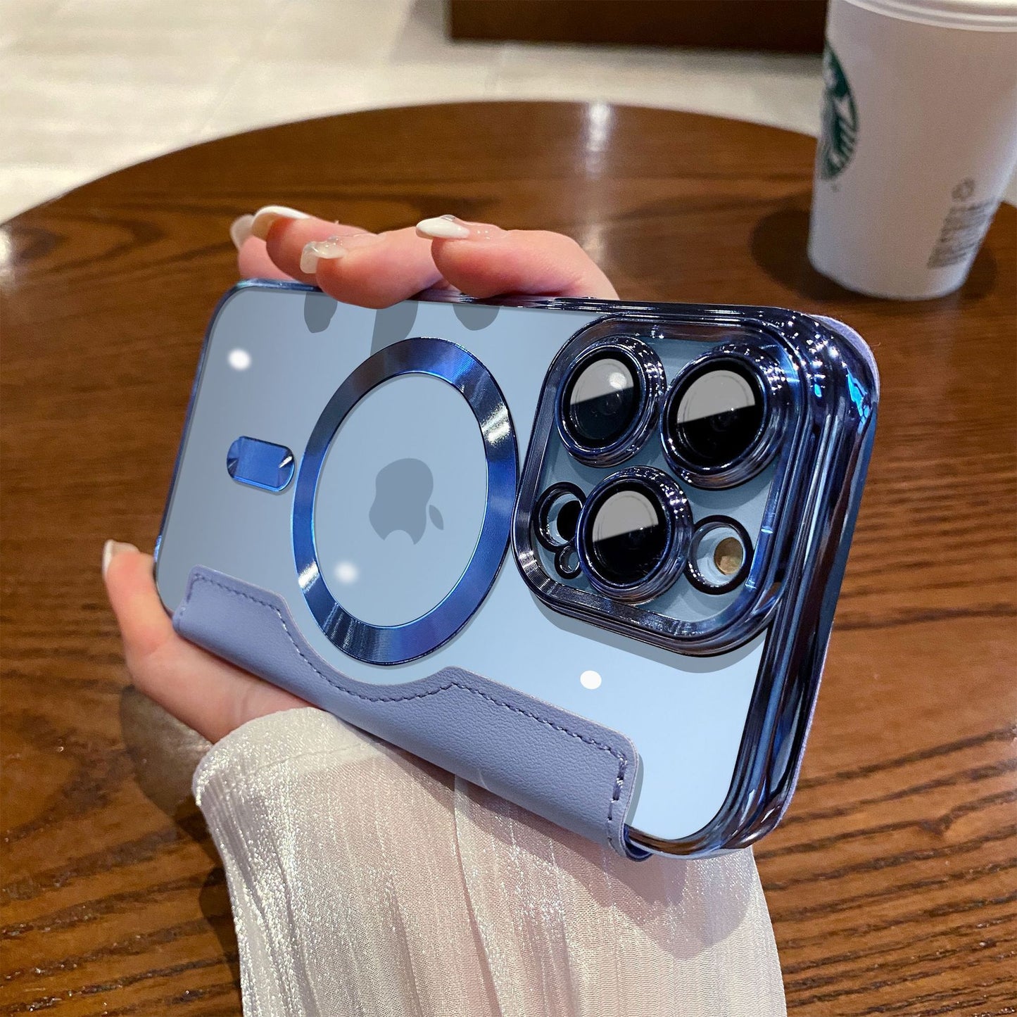 Suitable for iPhone 16 gold shield electroplated magnetic flip cover leather case Apple 15 all inclusive lens 14 protective case